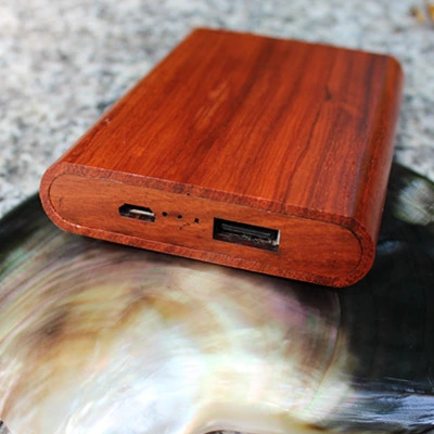 Newest Portable Charger, Fashion Wood Bamboo Design Super Wooden Slim 4000mAh Power Bank