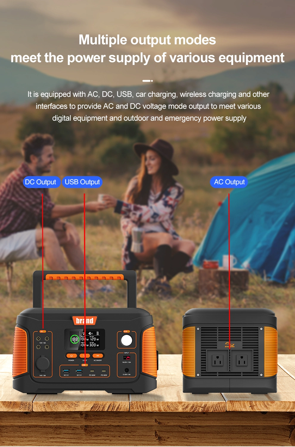 Solar UPS 230V Portable Power Station Multi-Function Energy Storage 500W 1000W Portable Power Station