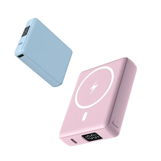 Finitura in pelle Power Bank wireless veloce magnetico da 22,5 W 20.000 mAh